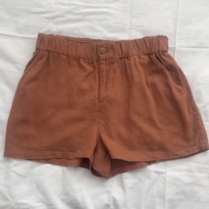Forever 21 Brown Linen Shorts Size Large.